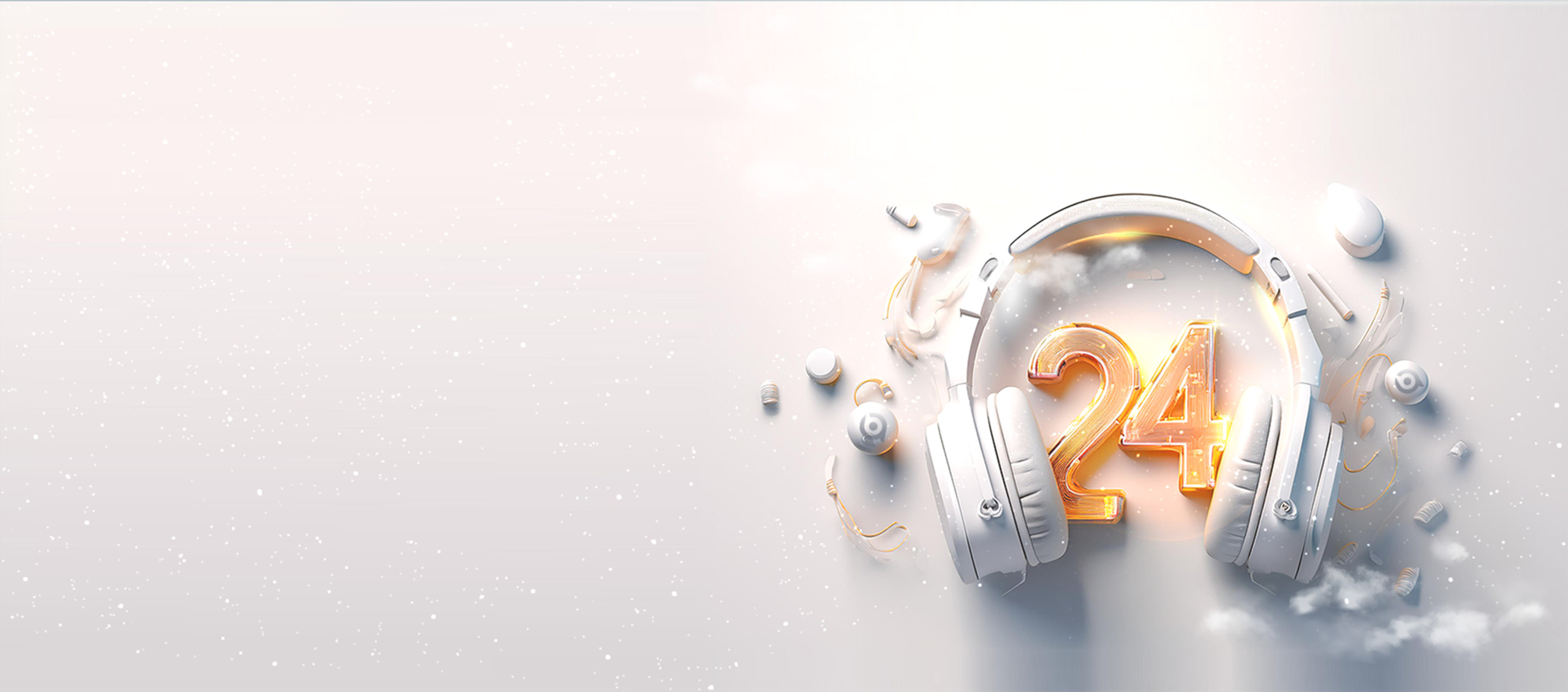 BABAOPTION official support page artwork featuring a 24 hour headset