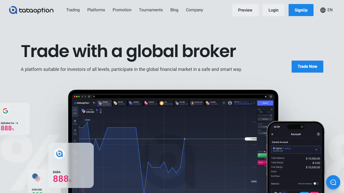BABAOPTION website screenshot