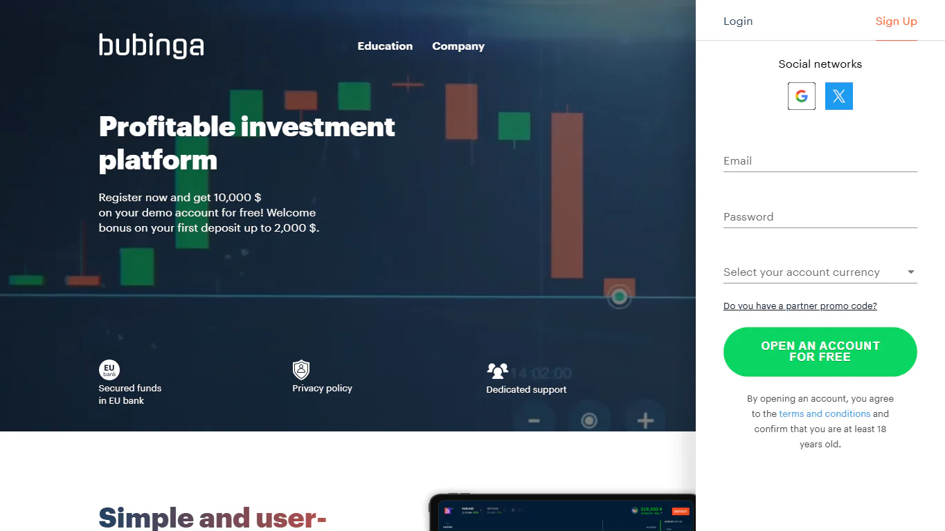 Bubinga website screenshot