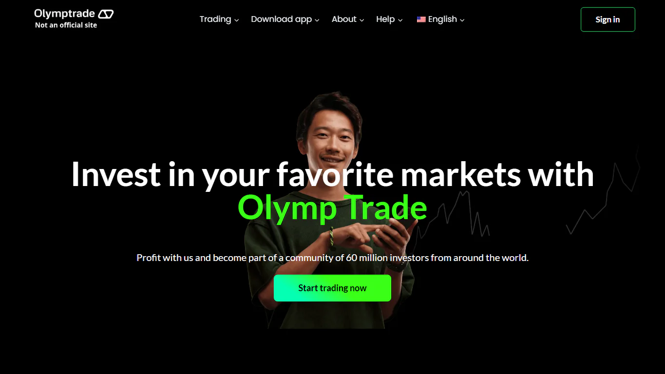 Olymp Trade website screenshot
