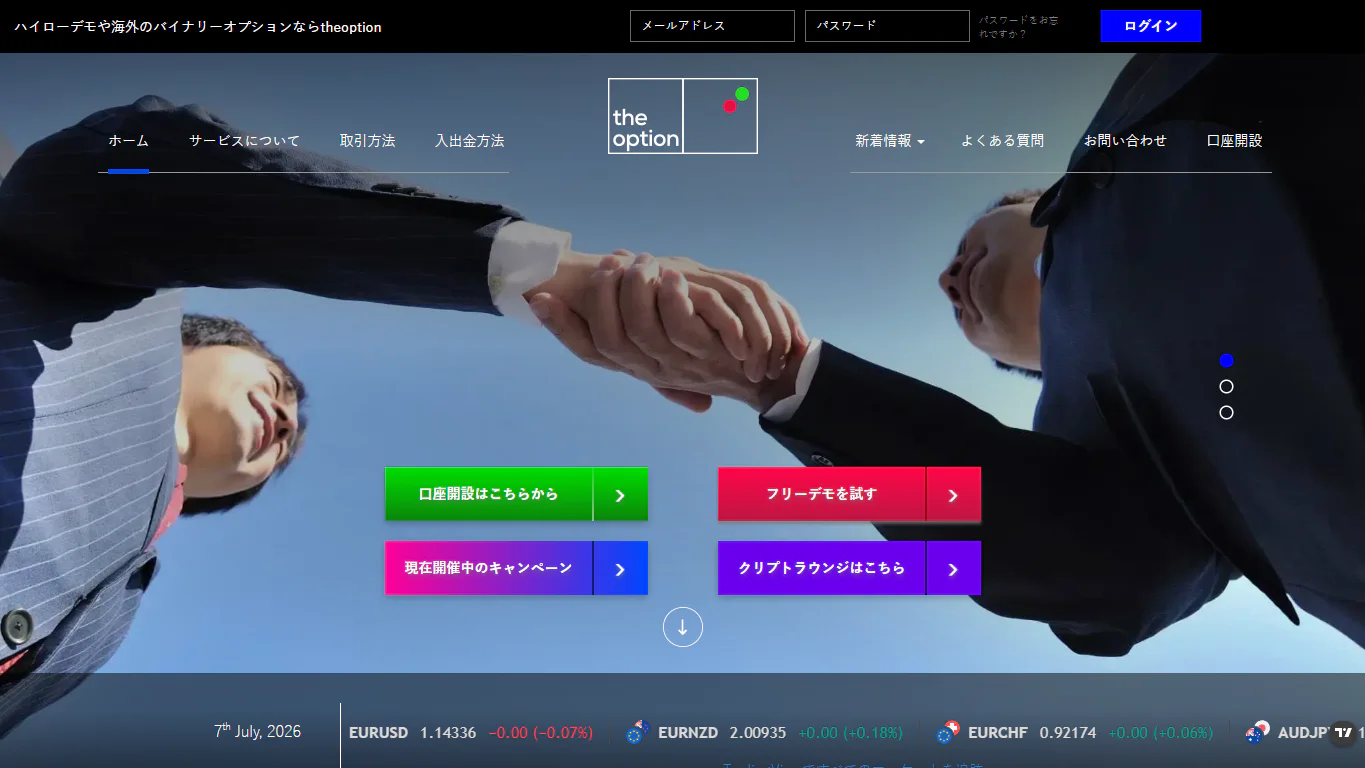 theoption website screenshot